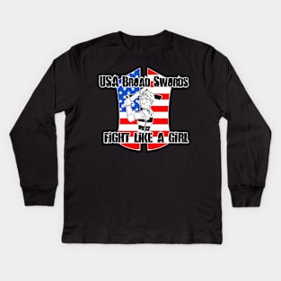 HMB Team USA BroadSwords Kids Long Sleeve T-Shirt